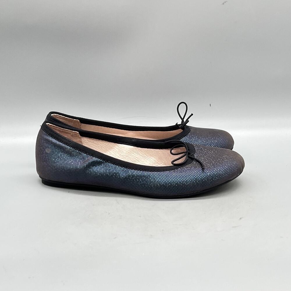 Bloch Shoes Girls 4 Blue Black Leda Polka Dot Ballet Flats Bow Slip On Casual